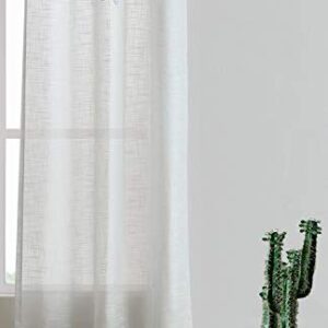 Central Park Leaf Floral Print Metallic Sheer Linen Window Curtain Panel for Rustic Living Room/Bedroom Sparkling Decorative 6 Grommets Top Drape Farmhouse Curtains,Gray Tan,40" x 95"x2, 2 PK