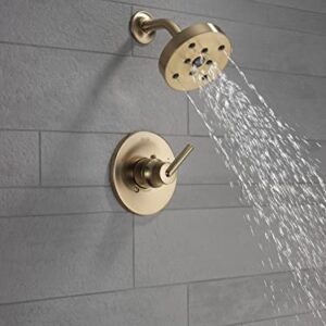 Delta Faucet Trinsic 14 Series Single-Function Shower Trim Kit with Single-Spray H2Okinetic Shower Head, Champagne Bronze T14259-CZ (Valve Not Included)