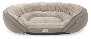 trustypup snuggle soother bolstered couch cuddler memory foam pet bed – gray, extra large
