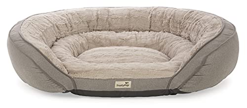 TrustyPup Snuggle Soother Bolstered Couch Cuddler Memory Foam Pet Bed - Gray, Extra Large