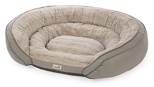 TrustyPup Snuggle Soother Bolstered Couch Cuddler Memory Foam Pet Bed - Gray, Extra Large