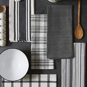 DII Assorted Woven, Kitchen Dishtowel Set, 18x28, Gray, 5 Piece