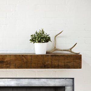 dogberry collections rustic mantel shelf, 60 in, aged oak