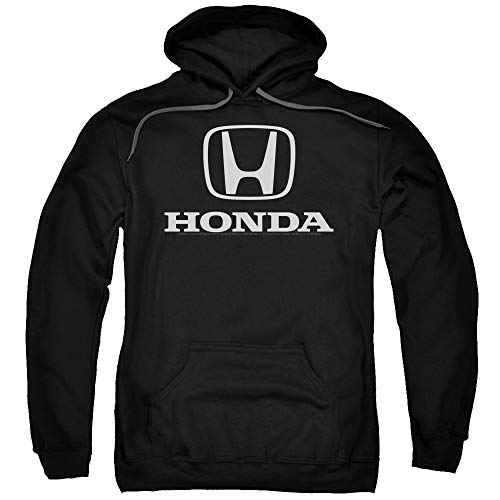 Trevco Honda Standard Logo Unisex Adult Pull-Over Hoodie for Men and Women, Large Black