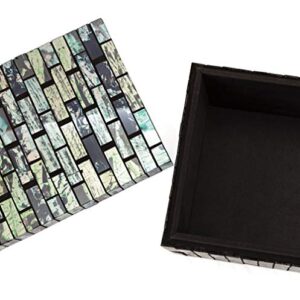 IMAX 96114-3 Aramis Set of 3 Mosaic Boxes, Black/Blue