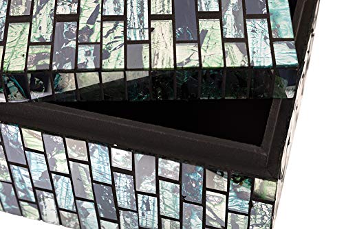 IMAX 96114-3 Aramis Set of 3 Mosaic Boxes, Black/Blue