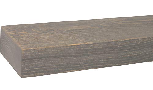 Joel's Antiques & Reclaimed Decor 3" x 7" Rustic, Mountable Floating Mantel Shelf (Weathered Wood, 84")