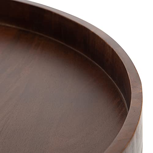 Kate and Laurel Avery Round Wood Coffee Table, 30" Diameter, Walnut Brown