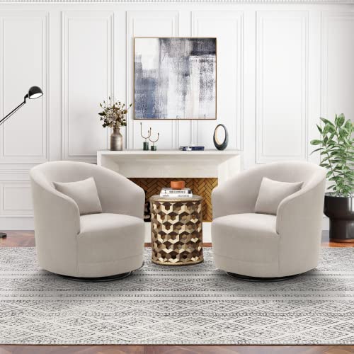 The Swivel by Nurture& | Premium Glider Swivel Chair for Nursery or Living Room with Built-in USB Charger and Stain-Resistant Performance Fabric (Ivory)