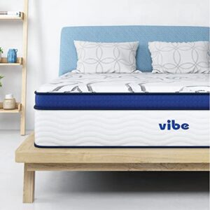 vibe quilted gel memory foam and innerspring hybrid pillow top 12-inch mattress | certipur-us certified | bed-in-a-box king