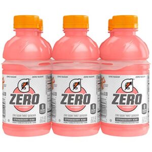 gatorade g zero thirst quencher, strawberry kiwi, 12oz bottles (6 pack)