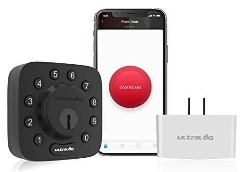 Smart Lock, ULTRALOQ U-Bolt with Bridge WiFi Adaptor, 5-in-1 Keyless Entry Door Lock with WiFi, App, Bluetooth and Keypad, Smart Door Lock, Smart Deadbolt, ANSI Grade 1 Certified- Black