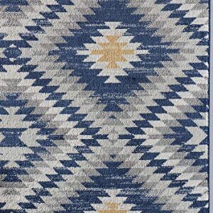 CosmoLiving by Cosmopolitan Amaia Area Rug, 5 ft x 7 ft, Kilim Cadet