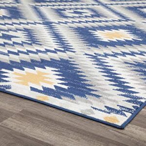 CosmoLiving by Cosmopolitan Amaia Area Rug, 5 ft x 7 ft, Kilim Cadet