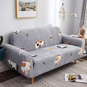 huijie sofa slipcovers sofa cover,universal high elasticity non-slip couch slipcover sleepy cat printed sofa cover,modern chair cover furniture protector christmas decor,3,seater 195,230cm