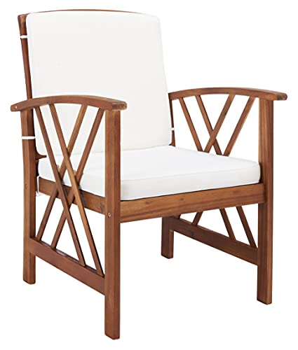 SAFAVIEH Outdoor Collection Fontana Natural/ Beige 4-Piece Conversation Patio Set with Cushions