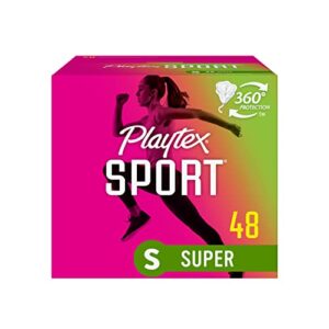playtex sport tampons, super absorbency, fragrance-free – 48ct