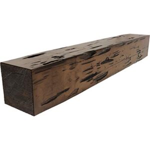 Ekena Millwork MANUPC04X04X60ZD Pecky Cypress Faux Wood Fireplace Mantel, 4"H x 4"D x 60"W, Premium Aged