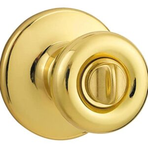 Kwikset 300T-326V1 Tylo Knob Privacy Door Lock with New Chassis with 6AL Latch and RCS Strike Brass by Bright Chrome Finish