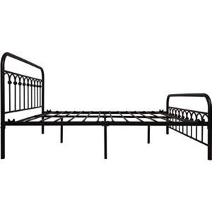 YALAXON Vintage Sturdy Queen Size Metal Bed Frame with Headboard and Footboard Basic Bed Frame No Box Spring Needed (Queen,Black)