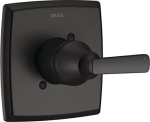 delta faucet ashlyn matte black shower valve trim kit for black shower systems and shower faucets, delta shower handle replacement, shower faucet handle, matte black t14064-bl (valve not included)