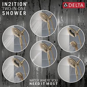 Delta Faucet Saylor 17 Series Gold Tub and Shower Faucet Combo with In2ition 2-in-1 Shower Head with Handheld Spray, Bathtub Faucet Set, Tub Faucet, Champagne Bronze T17435-CZ-I (Valve Not Included)