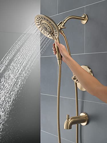 Delta Faucet Saylor 17 Series Gold Tub and Shower Faucet Combo with In2ition 2-in-1 Shower Head with Handheld Spray, Bathtub Faucet Set, Tub Faucet, Champagne Bronze T17435-CZ-I (Valve Not Included)