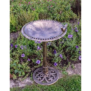 BACKYARD EXPRESSIONS PATIO · HOME · GARDEN 912449-NW Outdoor Garden Bird Bath- Bronze- Weather Resistant Polyresin-30 Inch-Backyard Expressions