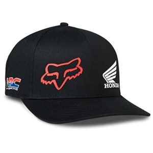 fox racing mens fox x honda flexfit hat, black, small