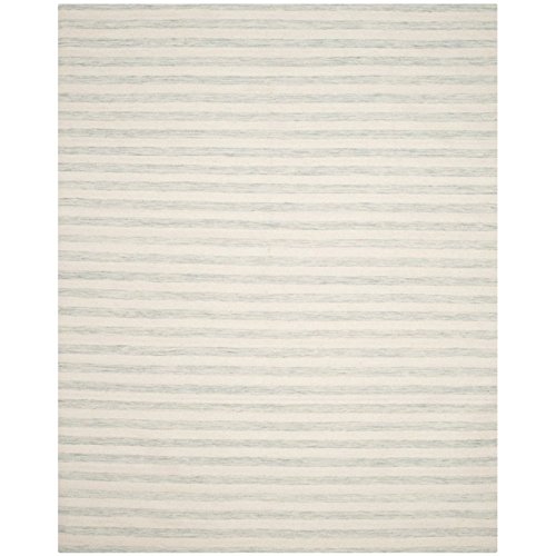 SAFAVIEH Dhurries Collection 2'6" x 10' Light Blue/Ivory DHU575G Handmade Flatweave Premium Wool Runner Rug