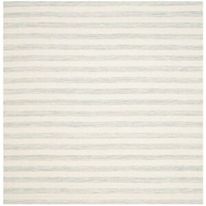 SAFAVIEH Dhurries Collection 2'6" x 10' Light Blue/Ivory DHU575G Handmade Flatweave Premium Wool Runner Rug