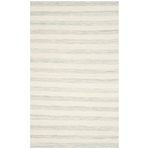 SAFAVIEH Dhurries Collection 2'6" x 10' Light Blue/Ivory DHU575G Handmade Flatweave Premium Wool Runner Rug