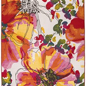 Modern Bright Flowers Non-Slip (Non-Skid) Area Rug 8 x 10 (7' 10" x 10') Multi