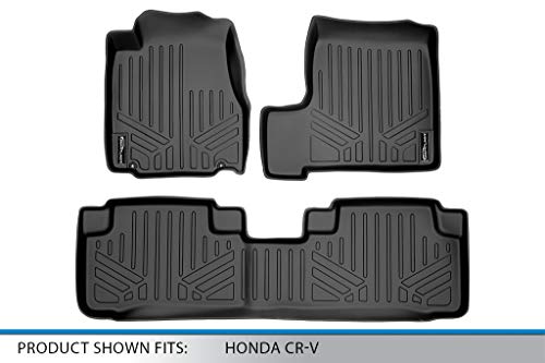 MAXLINER Floor Mats 2 Row Liner Set Black for 2007-2011 Honda CR-V