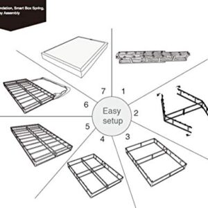 Amazon Basics Smart Box Spring Bed Base, 9-Inch Mattress Foundation - Queen Size, Tool-Free Easy Assembly