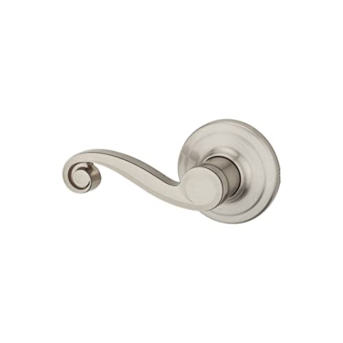 Kwikset Lido Left-Handed Half-Dummy Lever with Microban Antimicrobial Protection in Satin Nickel (97880-680)