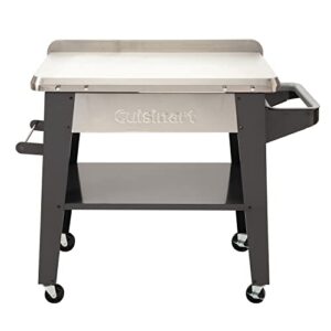 cuisinart cpt-194 outdoor stainless steel grill prep table, silver and black