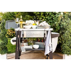 Cuisinart CPT-194 Outdoor Stainless Steel Grill Prep Table, Silver and Black