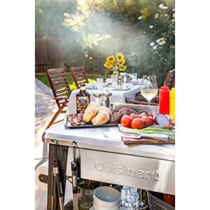 Cuisinart CPT-194 Outdoor Stainless Steel Grill Prep Table, Silver and Black