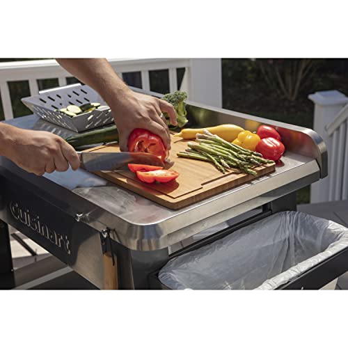 Cuisinart CPT-194 Outdoor Stainless Steel Grill Prep Table, Silver and Black