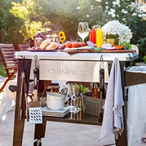 Cuisinart CPT-194 Outdoor Stainless Steel Grill Prep Table, Silver and Black