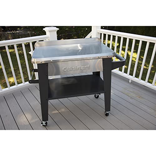 Cuisinart CPT-194 Outdoor Stainless Steel Grill Prep Table, Silver and Black