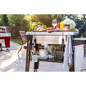 Cuisinart CPT-194 Outdoor Stainless Steel Grill Prep Table, Silver and Black