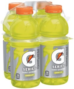 gatorade sports drink, lemon lime, 20oz 4pk bottles