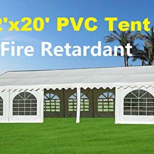 DELTA Canopies 32'x20' PVC Party Tent (FR) Wedding Canopy Shelter White - Fire Retardant