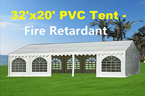 DELTA Canopies 32'x20' PVC Party Tent (FR) Wedding Canopy Shelter White - Fire Retardant