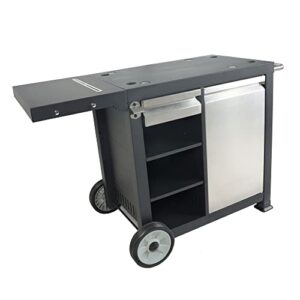 Razor GGC2228MC Universal Rolling Prep Cart with Multi-Layer Shelves and Storage Drawer for 29" Portable Outdoor Griddle and Grills, Black