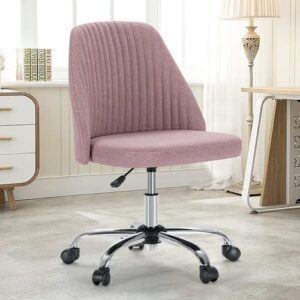 home office chair – armless computer desk chair adjustable cute modern task rolling chair with lumbar support for make up,small space, bed room