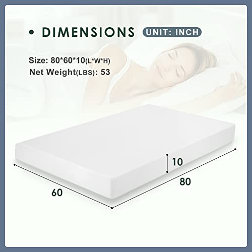 Queen Size Mattress 10 Inch Gel Memory Foam Mattress Medium-Firm Mattress Bed in a Box for Soundly Sleep CertiPUR-US Pressure Relieving