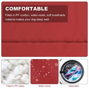 AnberCare Roll Up Foldable Packable Dog Bed Indoor Outdoor Pet Mat Washable Waterproof Travel Dog Mat with Anti-Slip Design 36 x 24 Inch Mat for Small Medium Large Pet Red